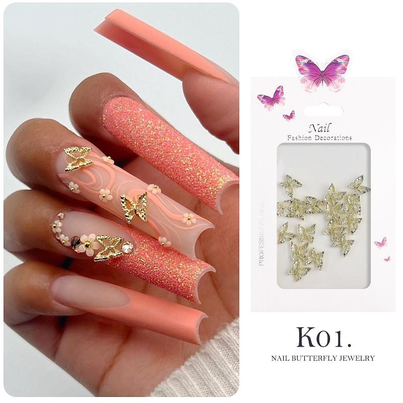 Nail Alloy Light Luxury Three-dimensional Butterfly Nail Accessories