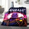 Thanos With Infinity Gauntlet In Front Of A Cosmic Background With The Word Above Him Cozy Customize Your Name Durable Comfort Throw For Sofa Couch