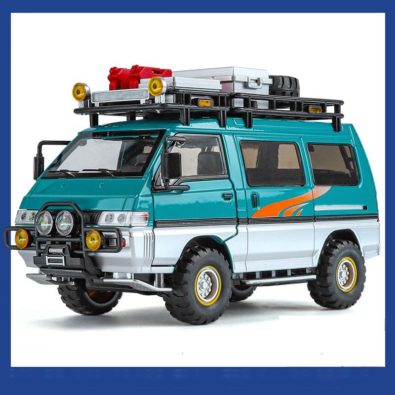 ydcp10 1:24 Mitsubishi Delica MPV Alloy Car Model Diecast Metal Classic Commercial Vehicles Car Model Sound and Light Children Toy Gift