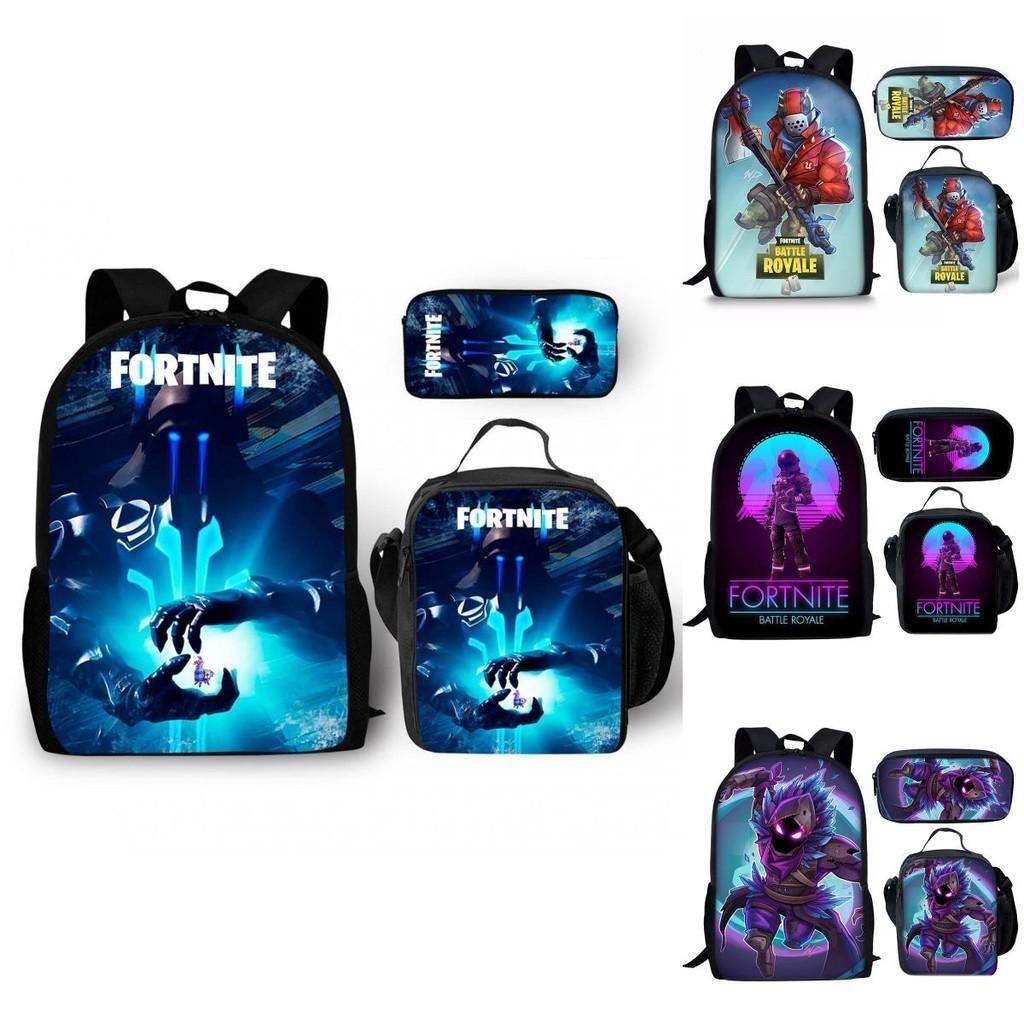 Комплект рюкзака большой вместимости Fortnite Fortress Night Ткань Оксфорд 20-35л Дышащий Водонепроницаемый Мультяшный рисунок Уличный стиль