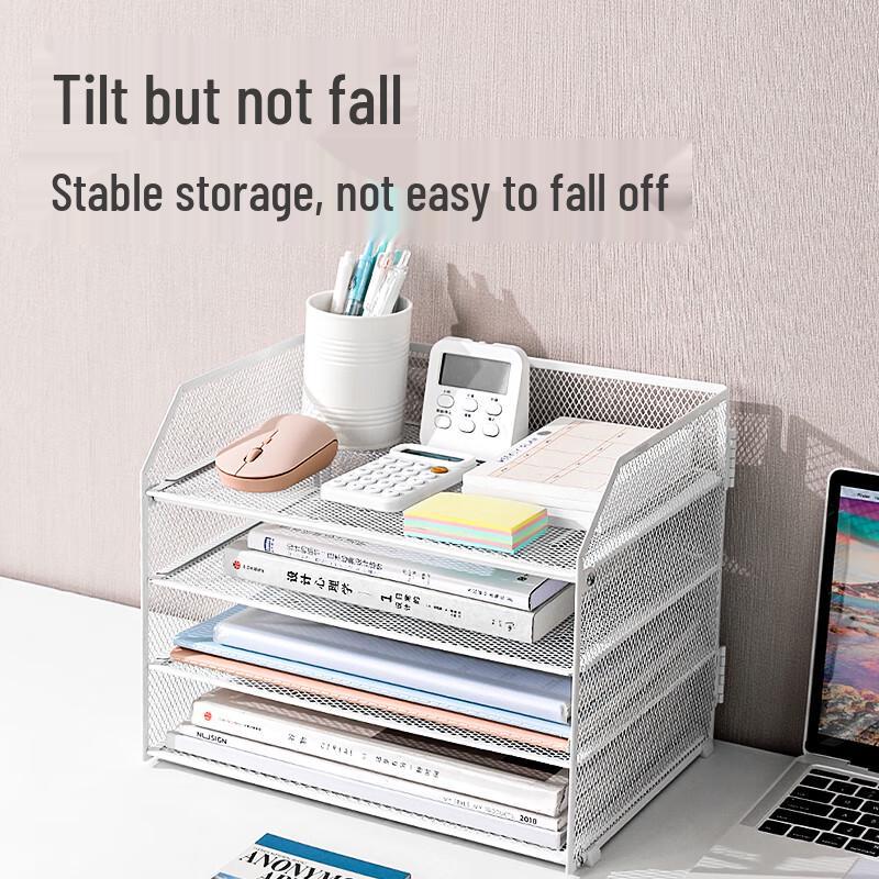 Deli 3-Tier Foldable Metal Desk File Organizer