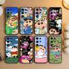 Мультяшный чехол для телефона Shin-chan R-Crayon для Samsung S26, S25, S24, S23, S22, S21, S20, S30, Ultra, Plus, Fe, Note, 5G Черный чехол