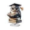 Украшения для выпускного, Акриловое вращающееся украшение с дизайном совы, шапочки и книги, Невыцветающий вращающийся на 360° настольный орнамент для стола, Памятный подарок для выпускников