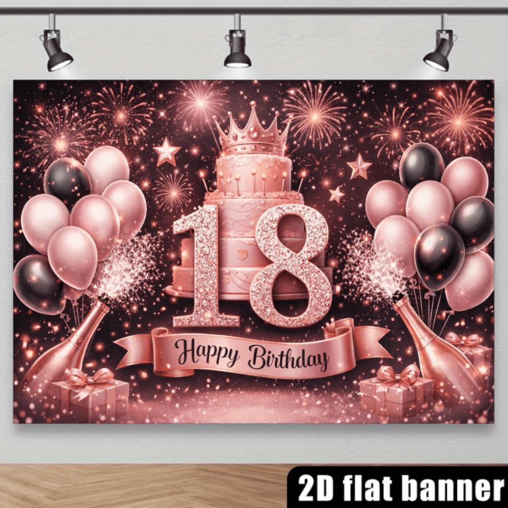 1pc 18th Birthday Ceremony Background Banner suitable for birthday celebrations festival gatherings and anniversaries