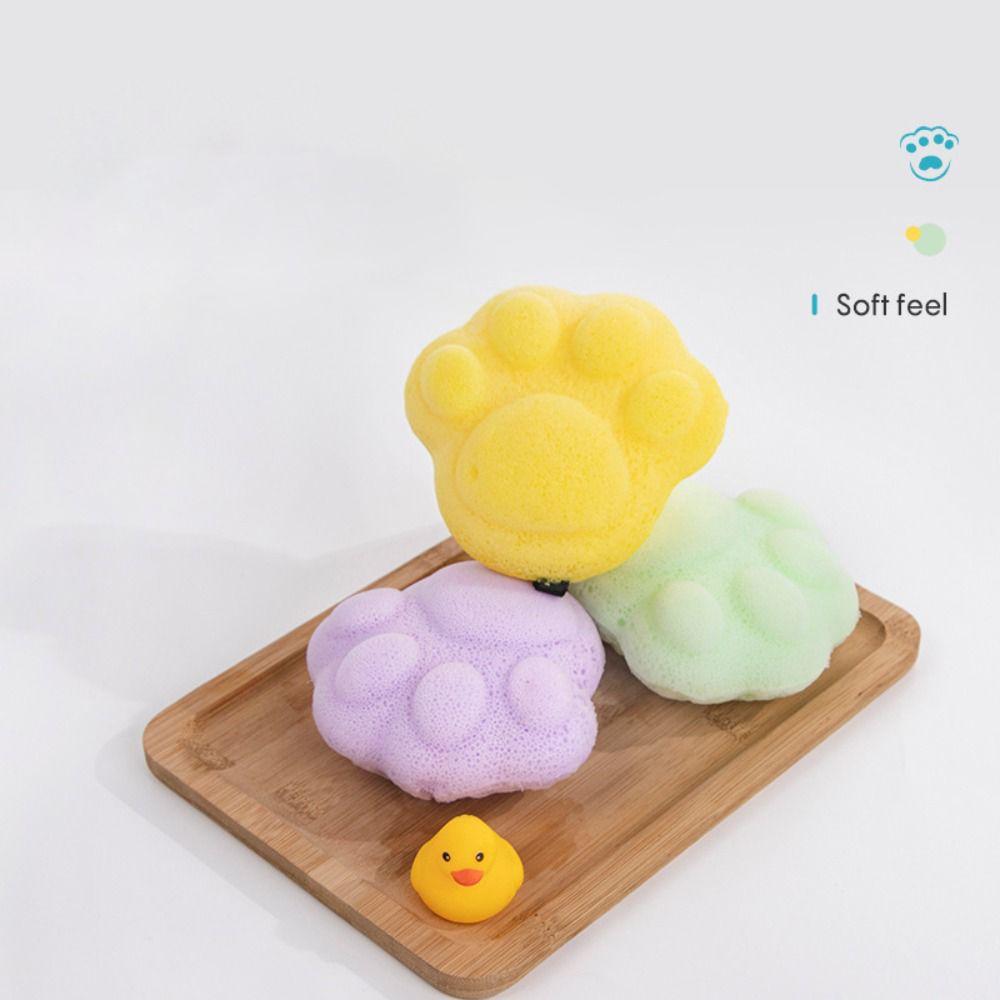 Scrubbing Baby Bath Sponge Bath Cartoon Washes The Earth Cat's Paw Shower Balls Bath Care