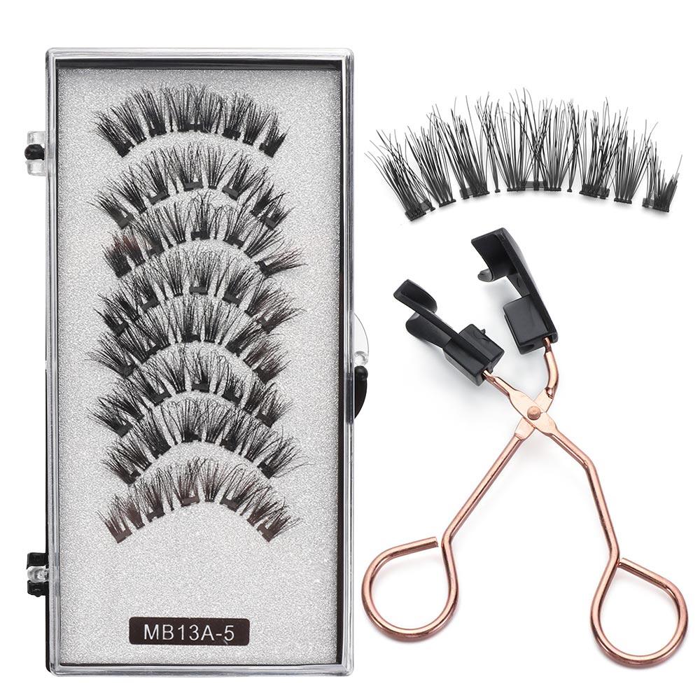 Многоразовые натуральные длинные ресницы без клея, магнитные ресницы, пять магнитов с аппликатором