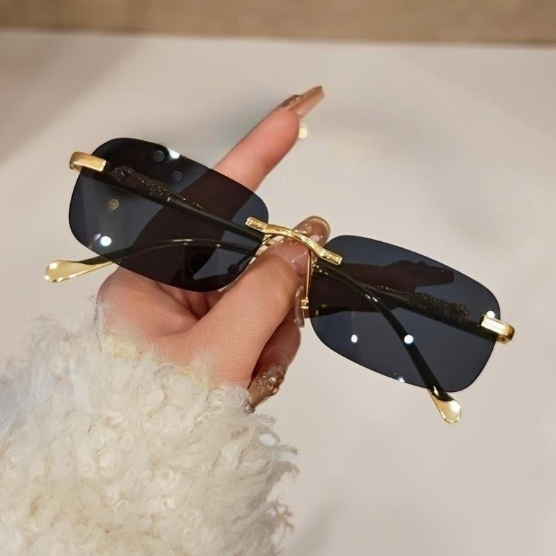 Simple Retro Style Chic Frameless Fashionable Glasses Suitable for Men and Women To Wear