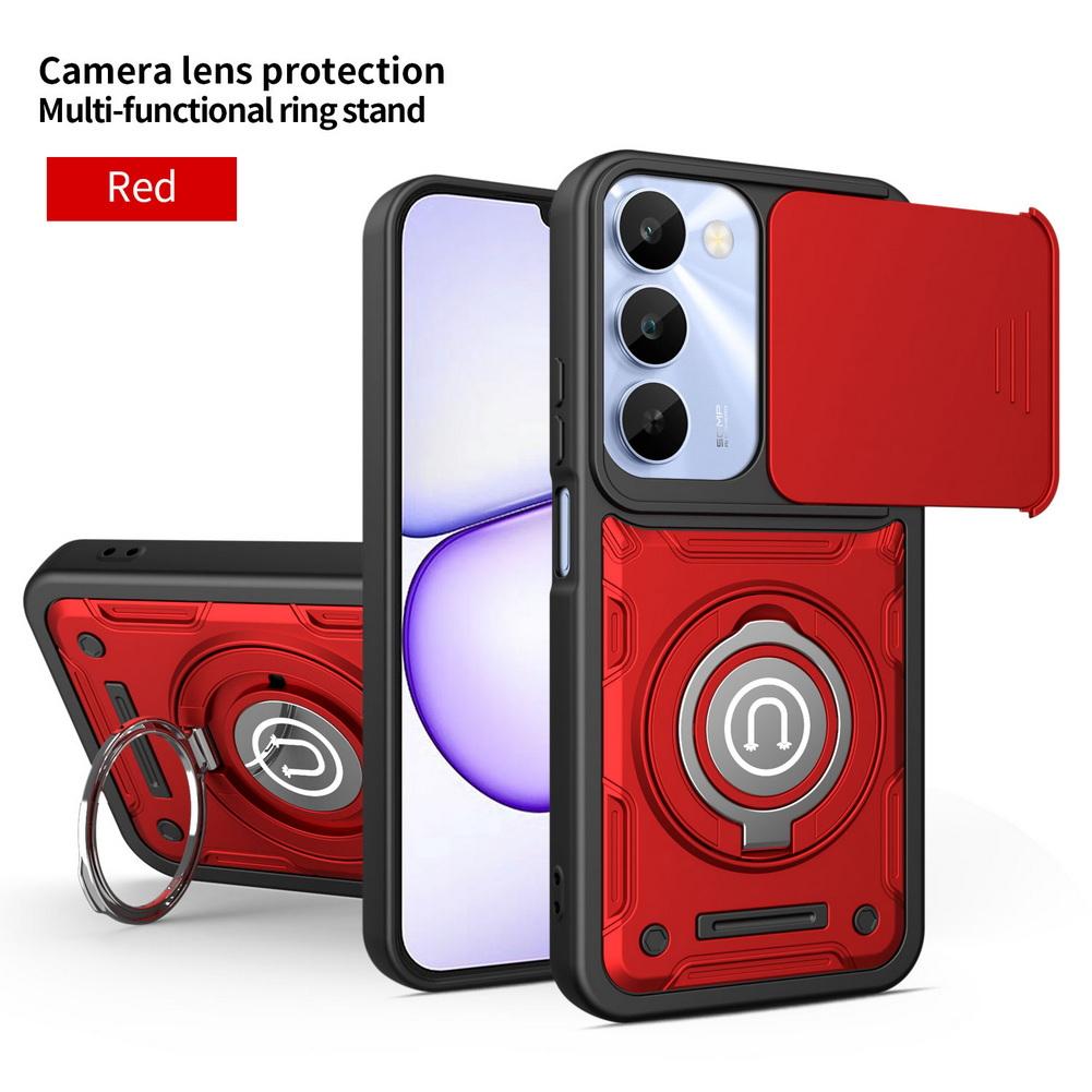 Slide the Cover to Protect Camera Case For Realme C100 c100x C71 C85 C61 C63 realme 15 Pro 15T 15X Note 70 60 Ring Stand Cover