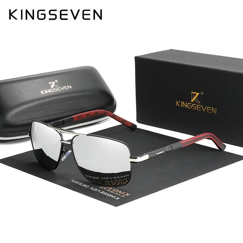 KINGSEVEN Алюминиевые Солнцезащитные Очки Мужские/Женские Поляризационные UV400 Модные Солнцезащитные Очки Классические Прямоугольные для Вождения Деловые Очки