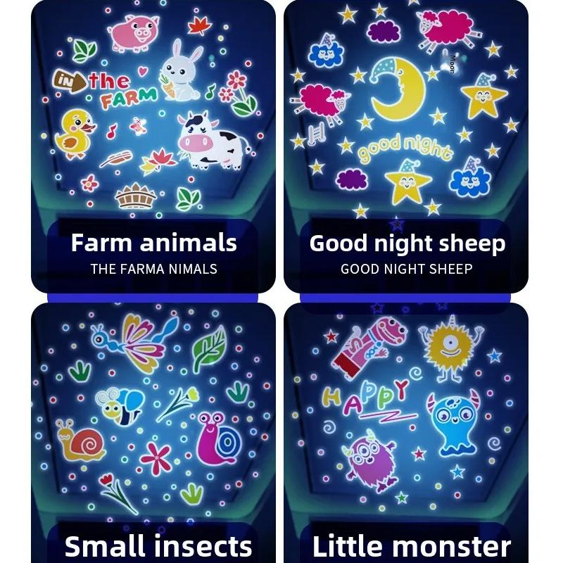 Starry Sky Projection Music Bluetooth Night Light Dreamy Gift Rotating Bedroom Bedhead Atmosphere Lighting