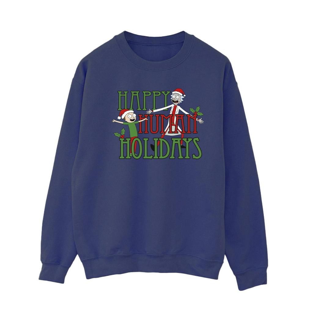 Rick And Morty Womens/Ladies Happy Human Holidays Sweatshirt