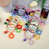 Creative  Keyrings Open Ring Buckle Hollow Out Star Pendant Colored Keychain For Diy Jewelry Making Key Ring Accessories