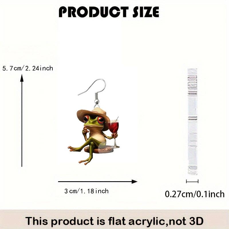 Уникальные серьги в виде лягушки и бокала вина