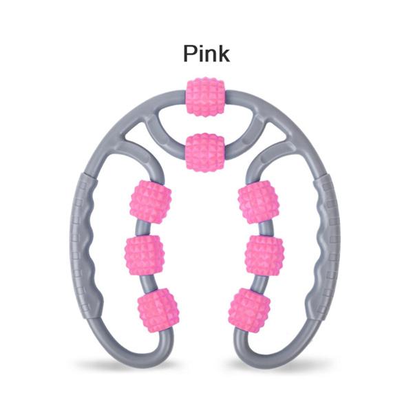 U Shape Trigger Point Massage Roller For Arm Leg Neck Muscle Tissue For Gym Yoga Pilates Sports 8 Wheel