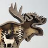 Eco-friendly Compact Craved Creative Forest Elk Ornament Crafts Wooden Elk Ornament