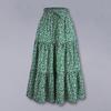 Женская юбка, эластичная, с высокой талией, на шнуровке, юбка-лето, в стиле бохо, с цветочным принтом, оборками, низом, длинная юбка