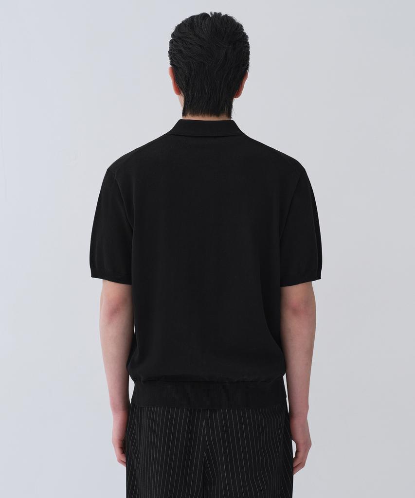 Musinsa Standard Washable Supima Cotton Collared Short Sleeve Cardigan [Black]