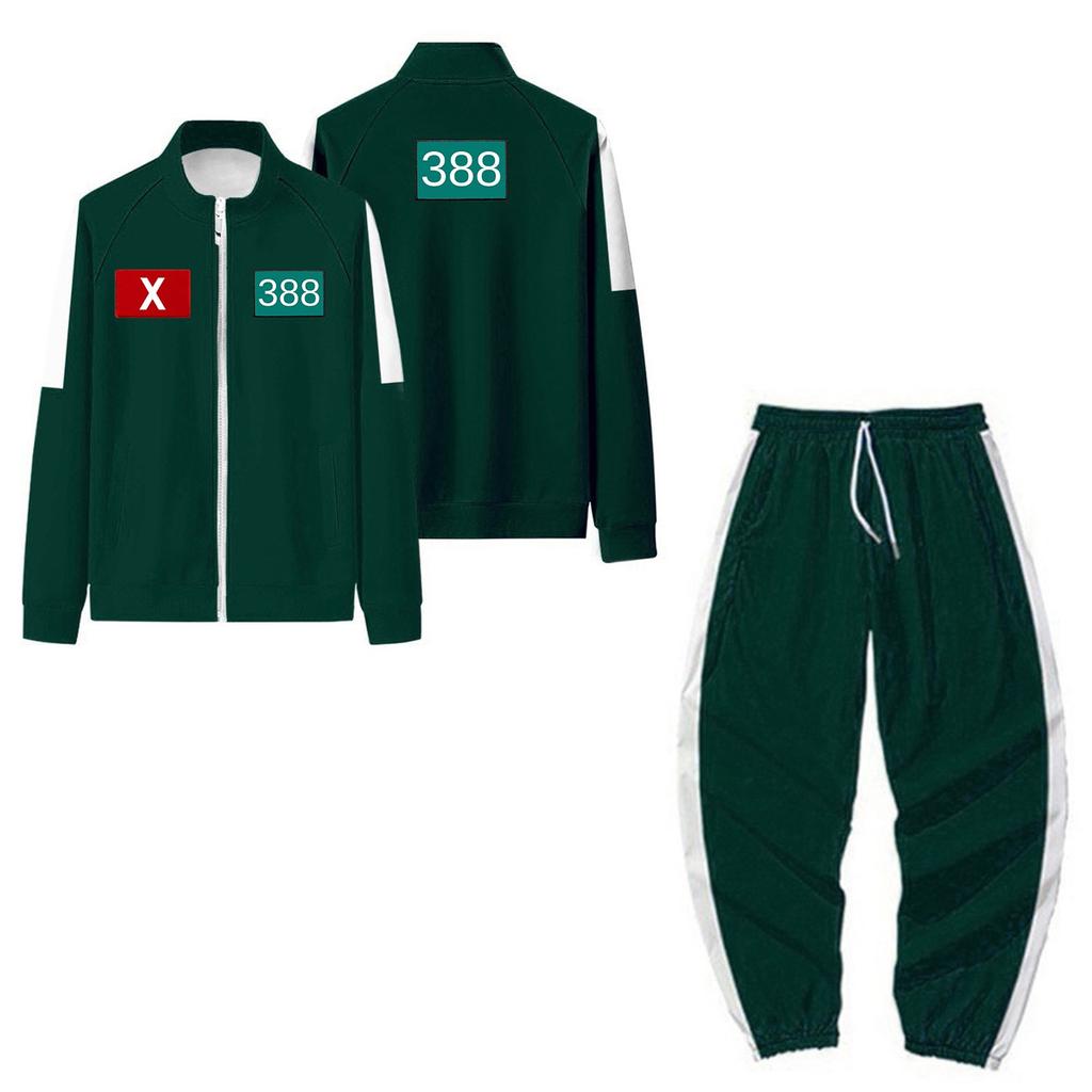 Детский модный принтованный длинный рукав на молнии свободные толстовки куртка повседневные брюки комплект