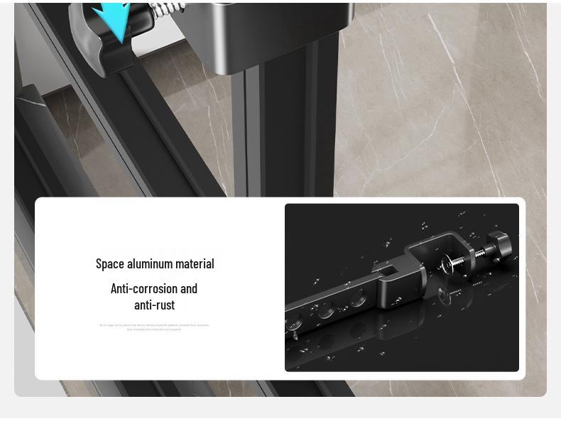 Aluminum Balcony Clothes Drying Rack with Snap-On Anti-Theft Clips for Window Frames - No Drilling Needed