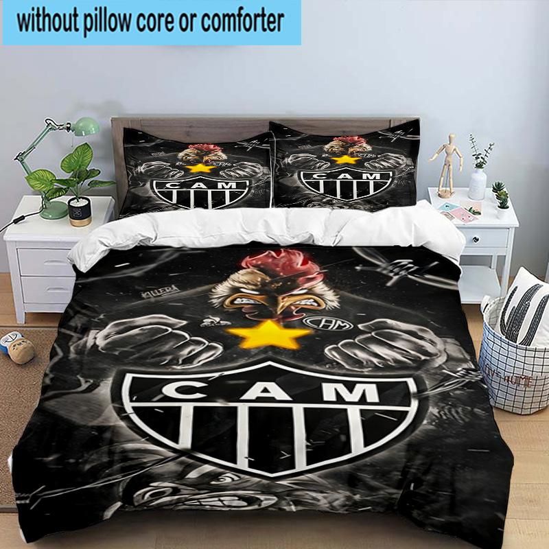 3pcs Clube Atlético Mineiro With Shield Bedding Set Duvet Cover Closure Includes 1 Duvet Cover & 2 Pillowcases Bedding Sets Home Decor Gifts