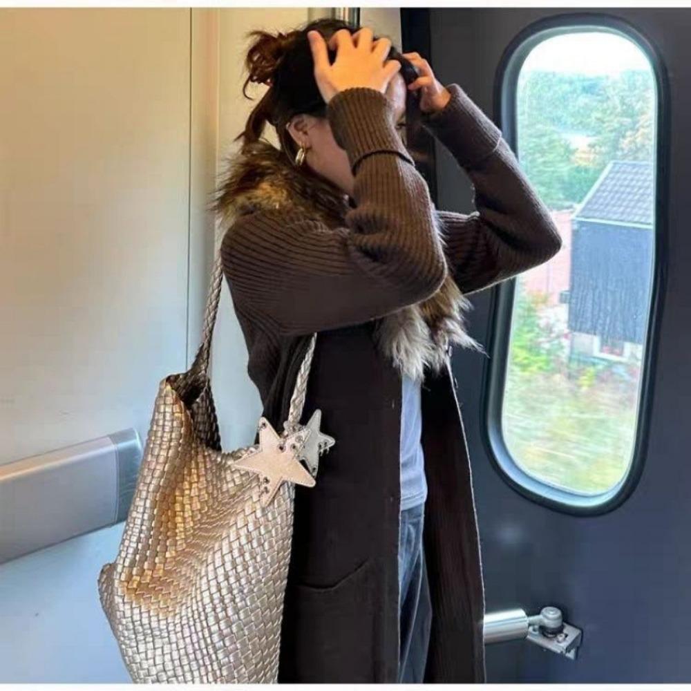 2025 Супер Популярная Нетканая Сумка-Тоут для Женщин Большая Вместимость Высококлассное Ощущение Ручная Наплечная Сумка-Ведро