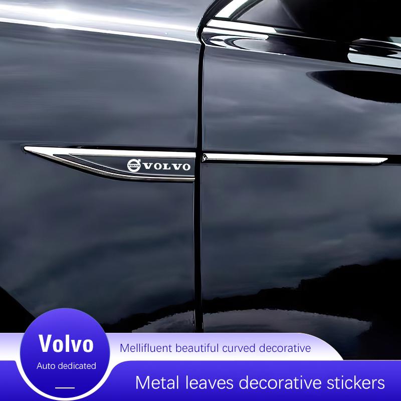 Volvo Металлические наклейки 2 шт. Декоративные наклейки на кузов и крыло для Volvo Xc60 Xc90 V40 V60 S60 V50 V90 S80 C40 XC40 V70 XC70 C30 Rdes