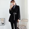 Woolen Coat Women's Medium and Long Version Autumn and Winter New Small Cape Black Woolen Coat Versatile