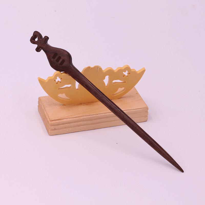 Hair Clasp Ladies Gift Wooden Vintage Ebony Accessories Guajacwood Hairpin
