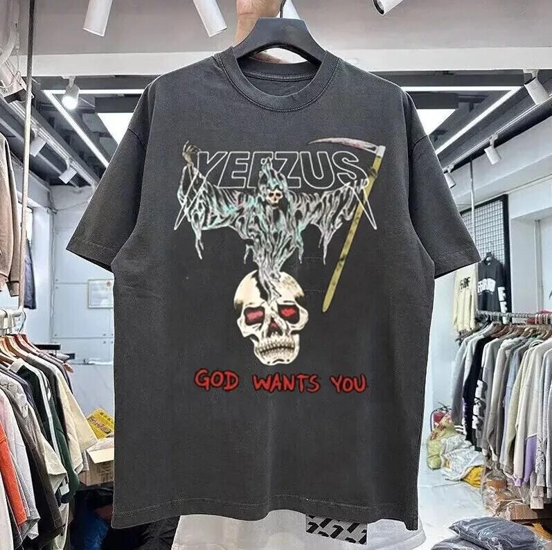 Yeezus Kanye West Graphic Charcoal Color Tshirt Unisex Men Women S-5XL