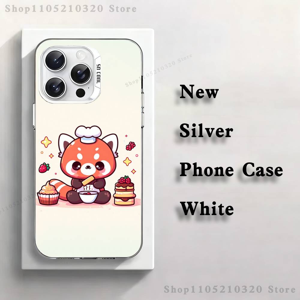Red Panda Cute Cartoon Phone Case For iPhone 17,16,15,14,13,12,11,Pro,Max,Plus,E,Air,Mini White Tpu Cover