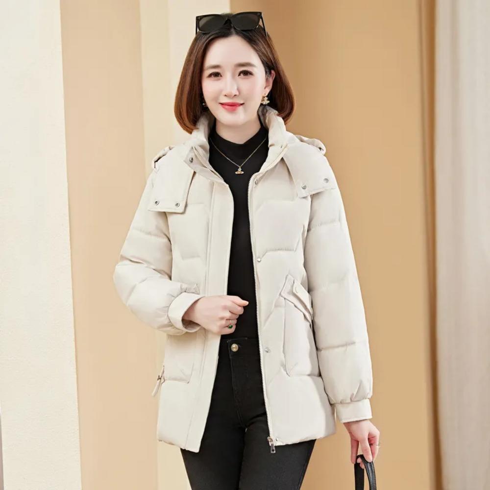 Женская простая куртка с хлопковым наполнителем, пуховик, куртка для通勤, куртка, толстая теплая куртка с наполнителем
