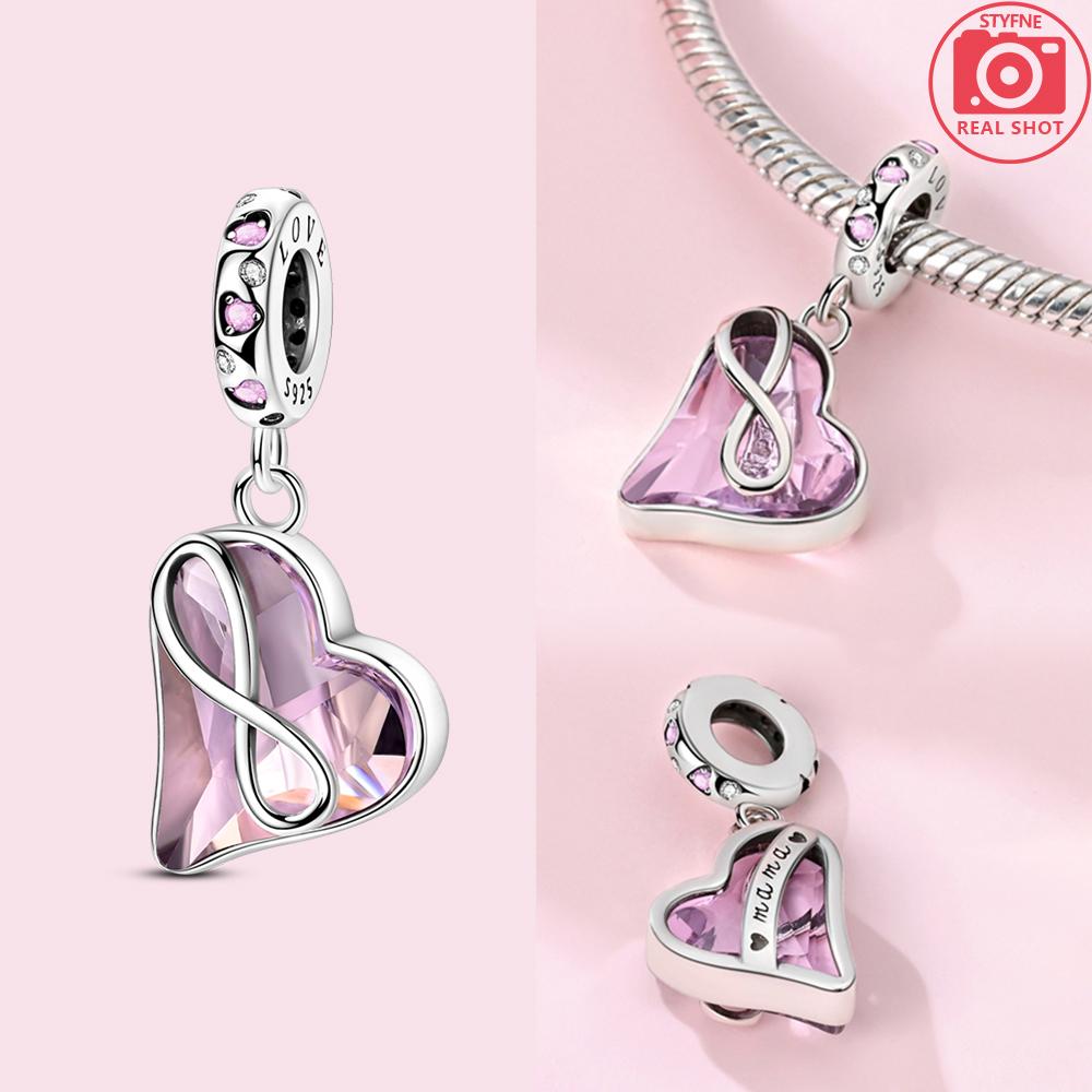 Copper Bead Mom Love Happy Family Dangle Mother'S Gift Charm Fit Original Bangle Bracelet Necklace Diy Jewelry