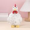 Decorative Chicken Plant Container with Aged White Finish, Accessible Body, and Country Styling for Foliage, Faux Flowers, or Display Items