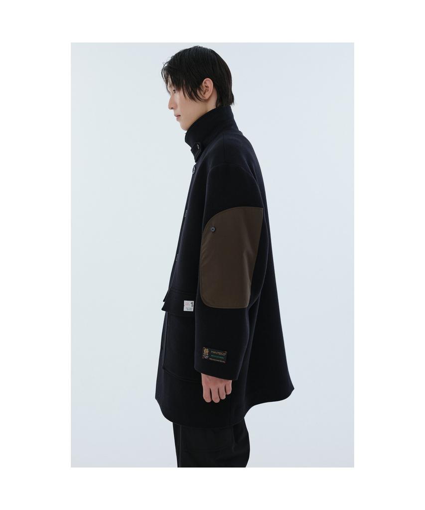 Recode Sleeve Patch Cargo Worker Half Coat_Rkcaw24609Bkx