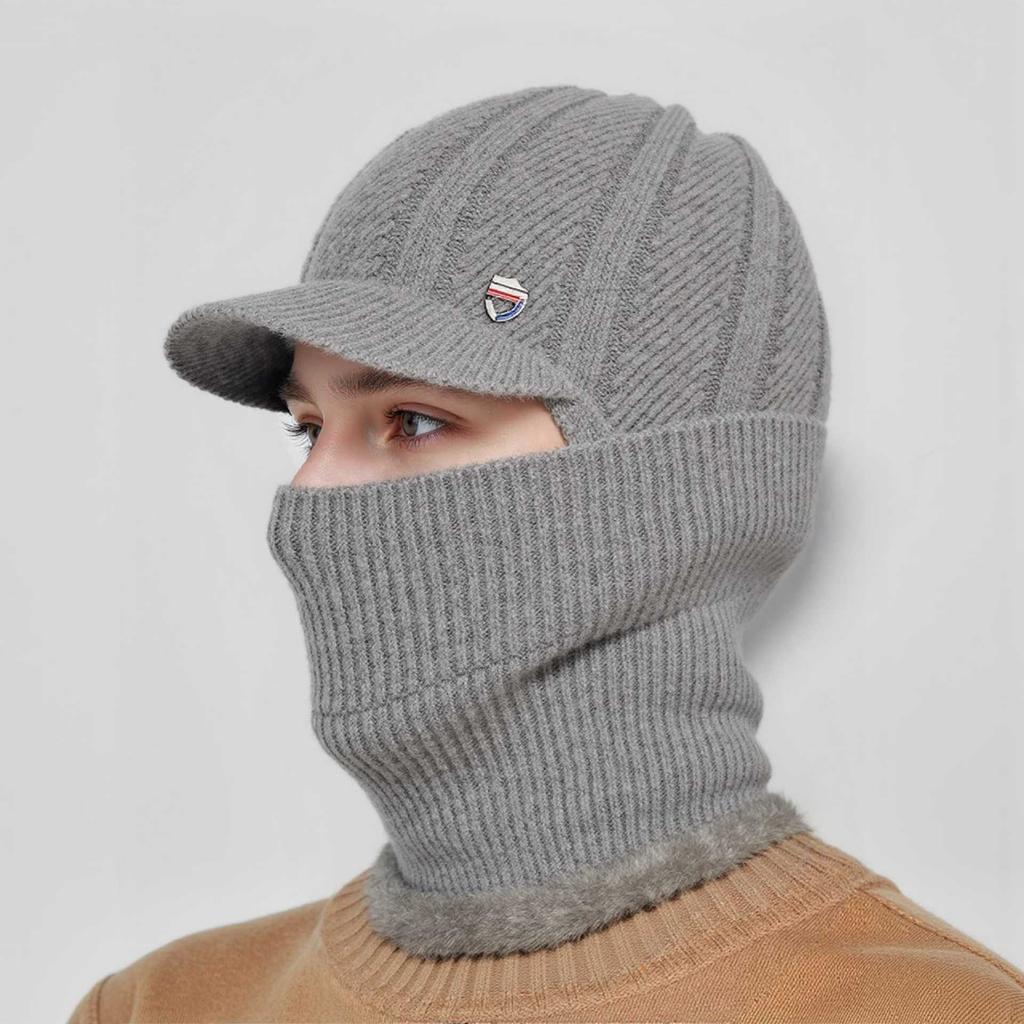 Бархатная утепленная шапка-балаклава с защитой ушей и шеи, непродуваемая, для катания