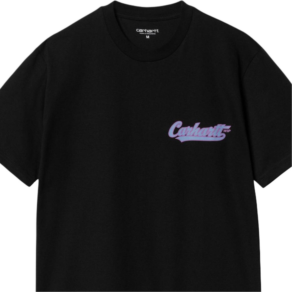 Carhartt WIP SS24 S/S Футболка с принтом логотипа и букв/цифр на спине, с круглым вырезом, короткий рукав, мужская футболка I033950-89-XX