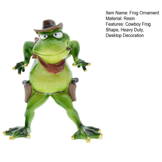 Фигурка Лягушки-Ковбоя Красный Шарф Мультяшная Статуэтка Лягушки Смола Скульптура Животного Внутреннее Наружное Садовое Настольное Украшение Орнамент