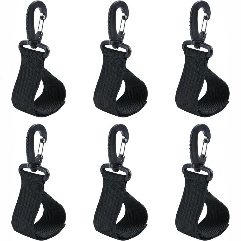 6pcs Black Self Adhesive Plastic Hooks And Loops Boat Paddles Reble Nylon Ties Straps For Outdoor Kitchen Caravan Motorhome