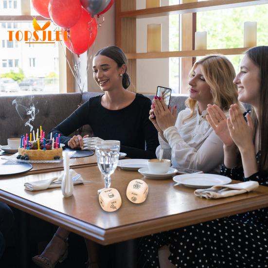 Food Decision Dice Toy - 2Pcs, Anniversary Date Night Gifts for Couples, Wooden, 12 Food Pattern, Creative Christmas Birthday Gifts for Husband Wife