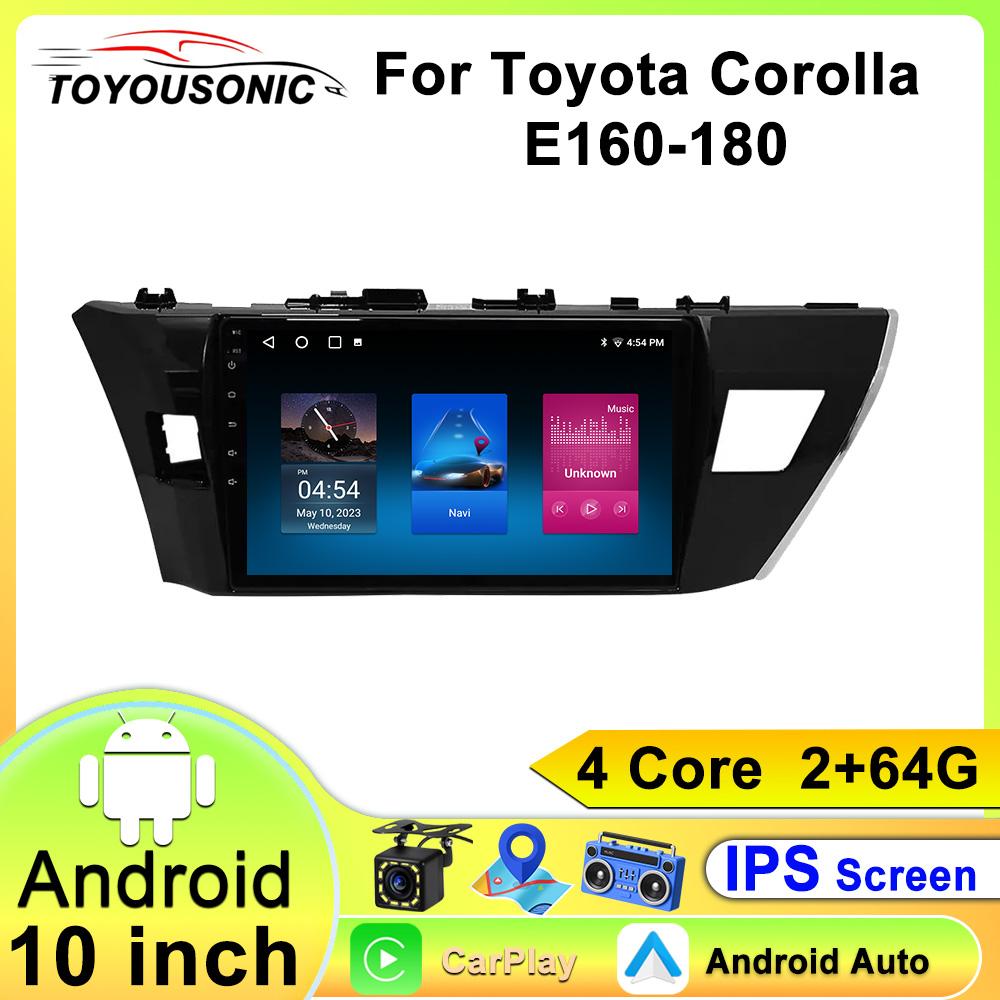 Автомобильный мультимедийный плеер на Android для Toyota Corolla E160-180 Навигация GPS CarPlay 4G Головное устройство Стерео Видеоплеер