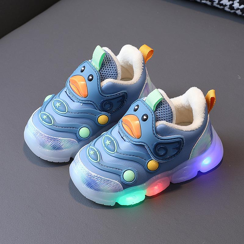Light-up baby shoes for girls, new spring breathable mesh shoes, soft-soled infant walking shoes, toddler sneakers, trendy