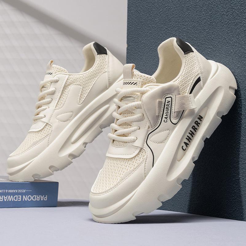 Мужскую обувь можно носить в любое время года, новая модная универсальная дышащая шнуровка с круглым носком, на толстой подошве, спортивная и для отдыха, цветная, удобная