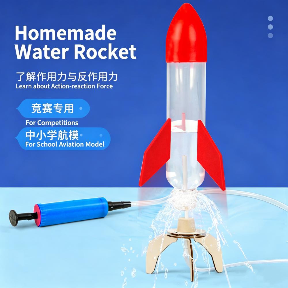 Набор для сборки водяной ракеты STEM Образовательный научный эксперимент Игрушка для игр с водой на открытом воздухе для детей Изучение физики и Подарки