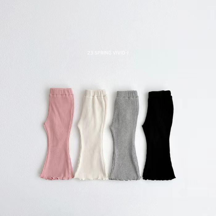 Брюки клеш в корейском стиле для маленьких девочек - Модная повседневная одежда с оборками для весны, лета и осени