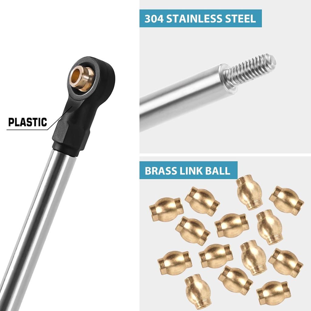 INJORA Stainless Steel Steering Links and High Clearance Links for Redcat Ascent-18 1/18 RC Crawler Upgrade