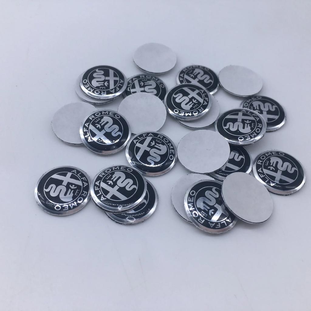 For Alfa Romeo 2026 Hot Sticker 10pcs 11mm 14mm 15mm Car Key new Black green gold red silver clover Emblem Stickers ForAlfa Rome