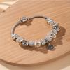 Sparkling Crystal Beaded Heart Bracelet With Rhinestone Pendant And Beaded Chain Charm