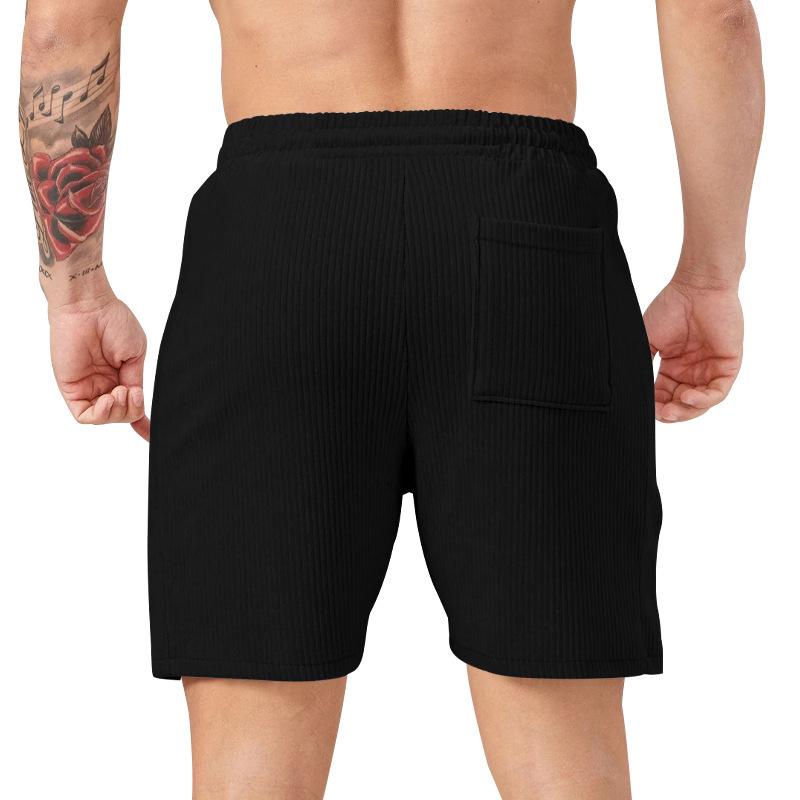 Летние модели однотонные шорты на шнуровке мужские спортивные штаны вельветовые простые повседневные пять мужских брюк