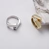 Геометрический дизайн Высококачественное позолоченное кольцо из стерлингового серебра S925 для женщин