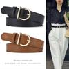 Women's Belt Fashion Pin Buckle Thin Belt Genuine Luxury Soft Belt Women with Cargo Pants Jeans Windproof Belt PU Leather Belt